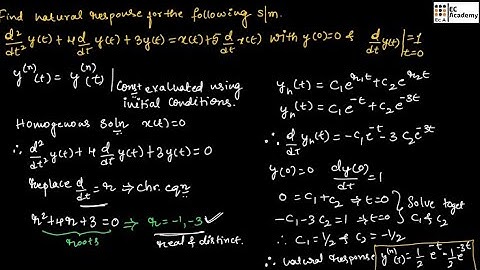 problems 1 on differential equations of lti system in signals and systems || EC Academy