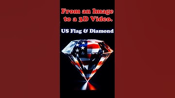 From a 2D image to a 3D video. US flag inside a diamond.