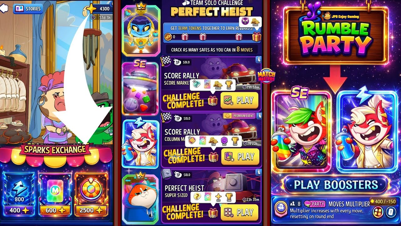 SPARKS EXCHANGE/(Party+4 Solo) Score Market/ Column Mania/ Super Sized+Rainbow 🌈