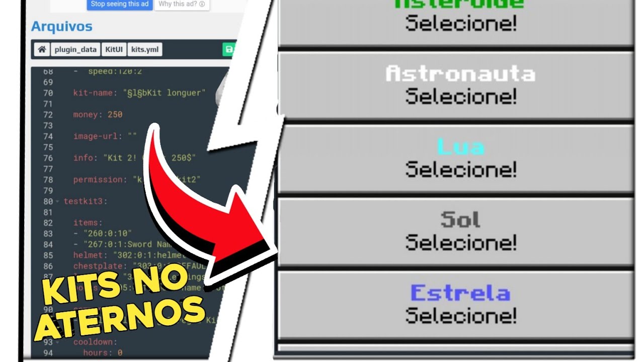 Como Fazer Kits no Aternos no Minecraft bedrock,xbox,Ps4,Windows 10