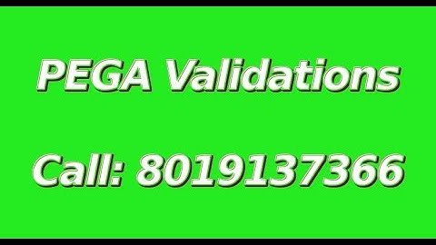 PEGA Validation Types | PEGA CSA PEGA CSSA Certification Videos | PEGA Training in USA