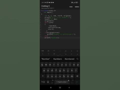 Write a C program to check a number is Palindrome or Not ||#programming ...