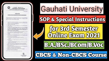 SOP & Special Instructions For 3rd Semester Students || B.A./BSc./BCom || CBCS & NON-CBCS || GU👇👇