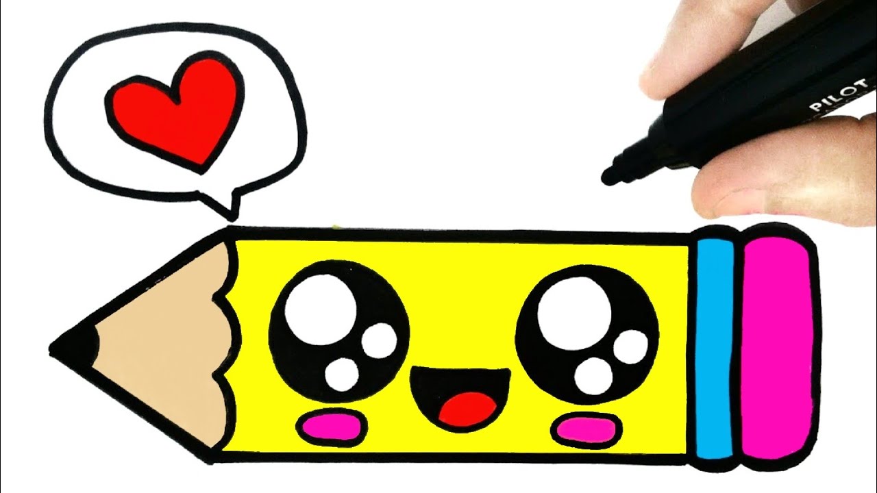 HOW TO DRAW A PENCIL KAWAII DIBUJOS KAWAII YouTube
