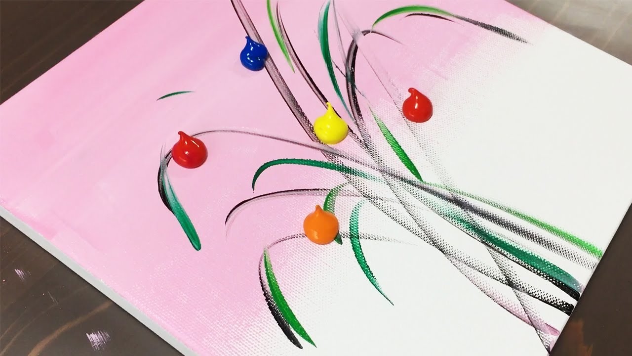 可愛い花 アクリル絵の具 初心者が簡単に絵を描く方法 2 Youtube