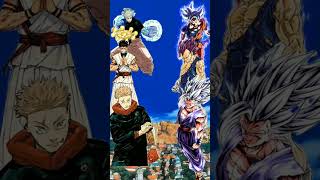 Goku Vegeta Gohan vs Gojo Sukuna Yuji #anime #shorts