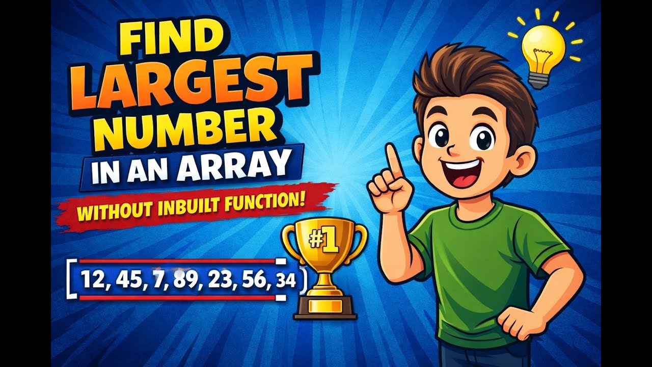 How to Find Largest Number in an Array Without Inbuilt Functions | Interview Logic Explained