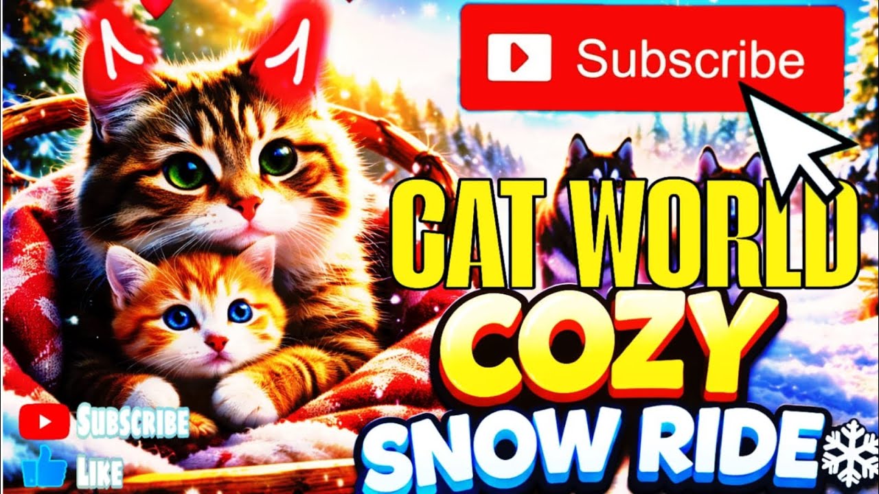 Mama Cat & Kitten’s Magical Dog Sled Ride 🐾❄️ | Cozy Snow Adventure in the Mountains part-2