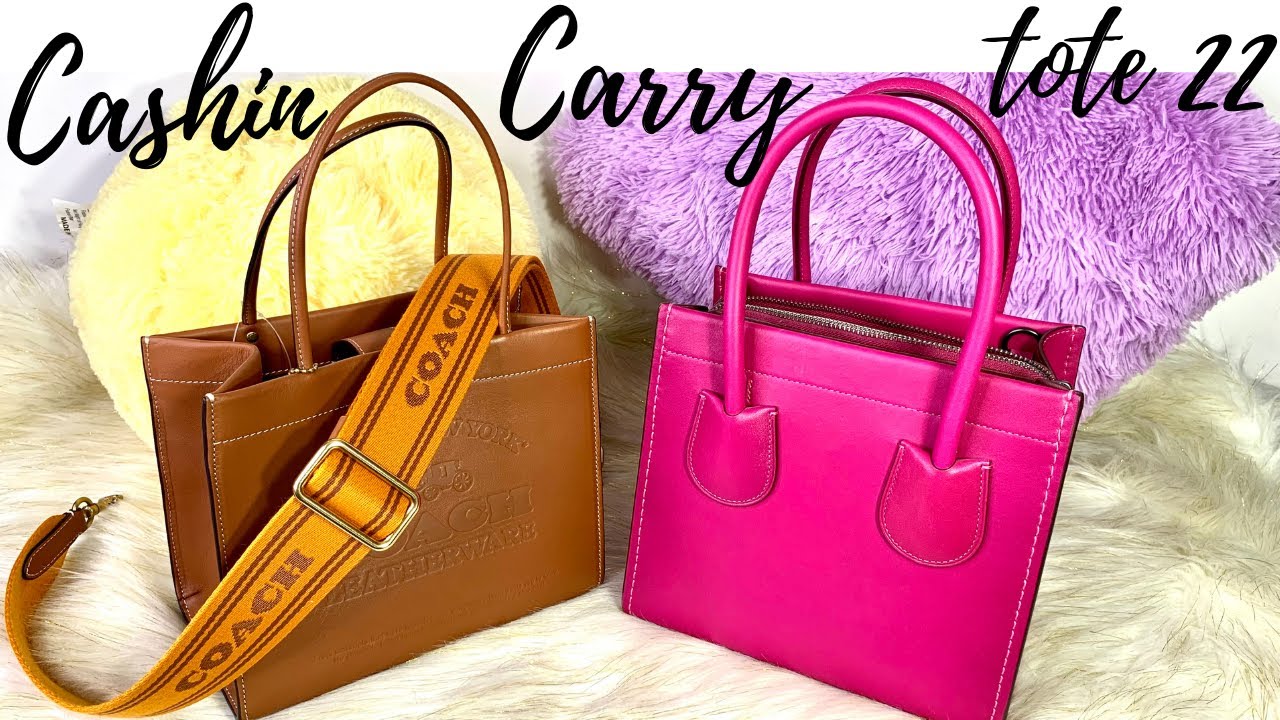 NEW! Coach Cashin Carry Tote 22 vs BUY NOW Cashin Carry 22 REVIEW /  COMPARISON !!! - YouTube