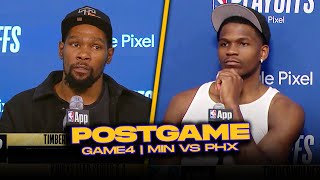 Timberwolves/Suns Postgame, Edwards, Durant, Booker, KAT, Coaches Reactions | GM4, 2024 WCR1