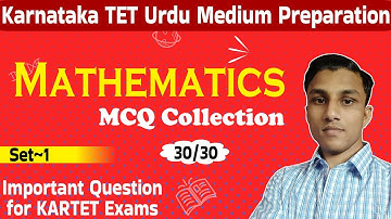 Karnataka TET Urdu Medium Mathematics - KARTET Math Practice Set~1 - Contact for KARTET PDF Notes