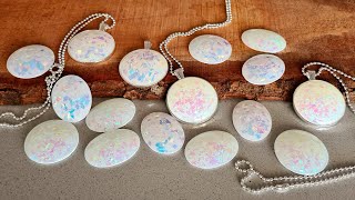 #1194 Resin Faux Opal Moonstone Pendants