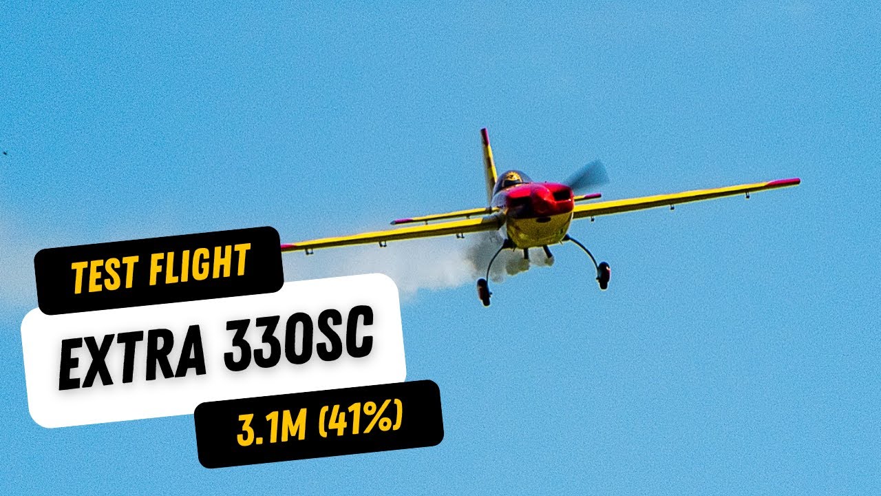 First Flight of 3.1m Krill Extra 330SC with DA200LM
