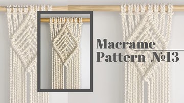 DIY Macrame Pattern: Macrame Diamond Pattern #13 / Criss Cross  Inside Diamond/ Macrame Tutorial