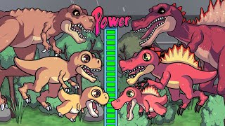 Jurassic World Dinosaur Tyrannosaurus rex VS Spinosaurus power battle animation