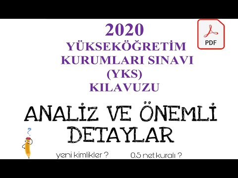 2020 YKS KILAVUZU ANALİZ VE DETAYLAR!! Bunları bilmelisiniz