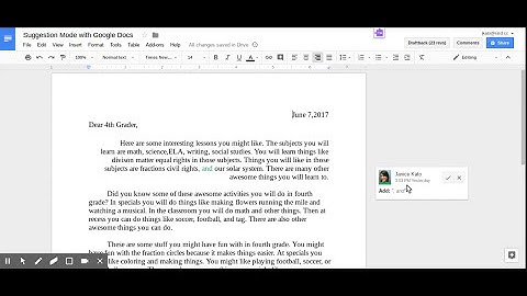 2 Minute Teach Video - Suggestion Mode with Google Docs
