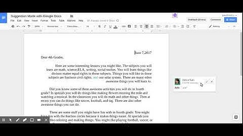 2 Minute Teach Video - Suggestion Mode with Google Docs