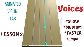 VOICES - Violin Tutorial (Slow, Medium, Faster) - ANIMATED VIOLIN TAB [Live Violin] - LESSON 2