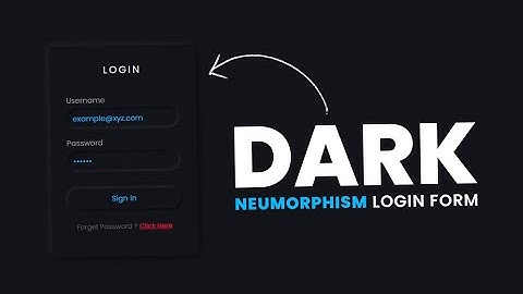 CSS Dark Neumorphism Login Form UI Design | Html5 CSS3 Soft UI