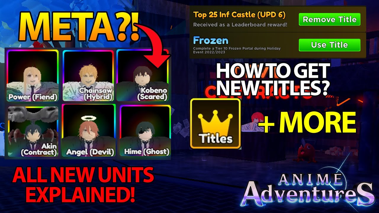 UPDATE 9] All Units Tier List on Anime Adventures! (Best Mythic / Secret  Unit?) Chainsawman Update 