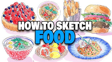 How To Sketch FOOD For Beginners | Loose Ink & Watercolor Urban Sketching