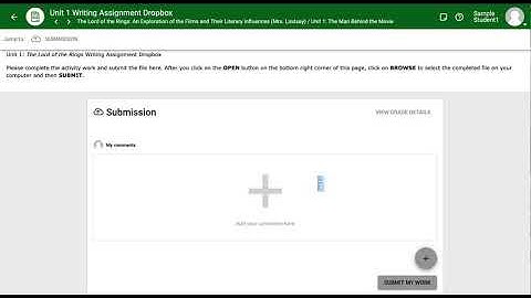 Student View Attach Work to Dropbox (Colorado Digital Learning Solutions/CDLS)