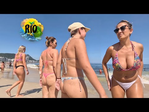 🇧🇷 Copacabana Beach Walk Rio de Janeiro Brazil 2023 Sunny Day