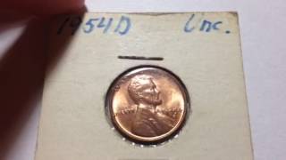 1954-D United States Wheat Penny (uncirculated condition)