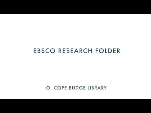 Research Folders in EBSCO and ProQuest Databases