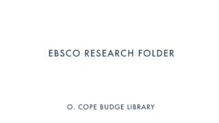 Research Folders in EBSCO and ProQuest Databases