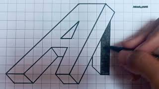 How to make a perfectly standing A letter drawing 💫 with pencil and scage colour || A letter ||