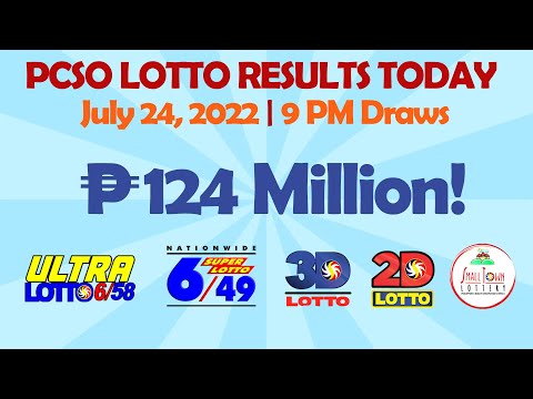 P124 Million PCSO Lotto Result Today July 24, 2022 - 6/58, 6/49, 3D, 2D, STL Visayas Mindanao