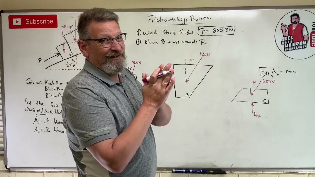 ⁣Statics: Lesson 64 - Friction on Wedges, Example Problems