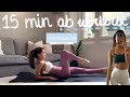 15min pilates ab workout  snatched waist and flat stomach  no repeats  no equipment