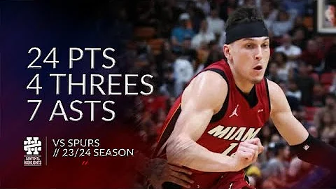 Tyler Herro 24 pts 4 threes 7 asts vs Spurs 23/24 season - DayDayNews