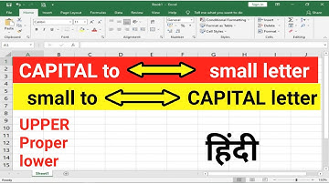Excel Formula Upper, Proper, lower / Text change case, Captial to small, Small to Capital | Hindi |