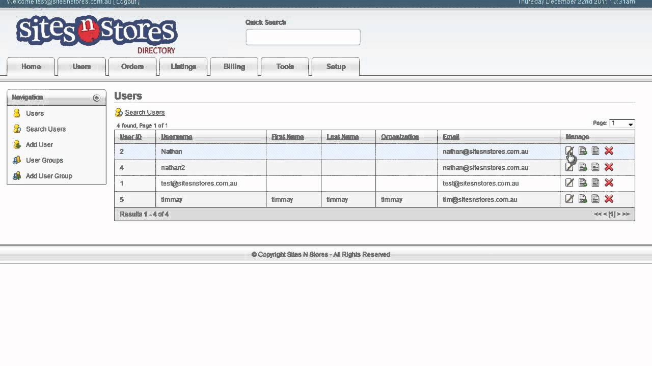 Administering Users in phpMyDirectory - SitesNStores Support - YouTube
