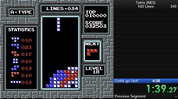 Tetris [NES] in 4:26 (100 Lines)