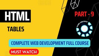 HTML tutorial for beginners | HTML Table and tags used - P 9 | Complete Web Development Course