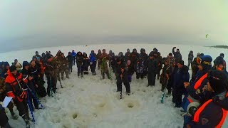 Бурение лунки на время/ледовое побоище 2019/северодвинск/белое море