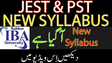 JEST/PST || IBA New Syllabus || Sample Paper 2021