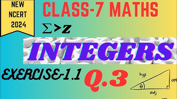 INTEGERS || CLASS-7TH || NCERT||EXERCISE-1.1|| Q.3