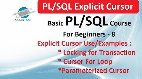 Cursor For Loop in PL/SQL - Explicit Cursor - Parameterized Cursors - Explicit Cursor Orcle