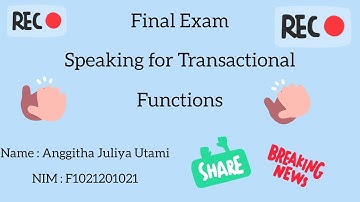 (Final Exam Performance Test) Different Kinds of Transactions||Speaking for Transactional Function