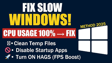 Fix Windows Slow & High CPU Usage | 3 Step Fast Method 2025