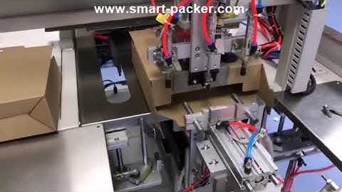 Automatic laptop case box carton bottom forming folding inserting sealing packing machine