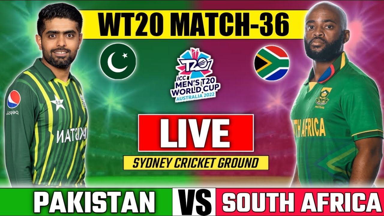 live pakistan vs south africa t20 world cup match-36 live score world t20 pak vs sa #t20worldcup