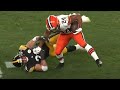 Nick Chubb BRUTAL STIFF ARM on Miles Killebrew