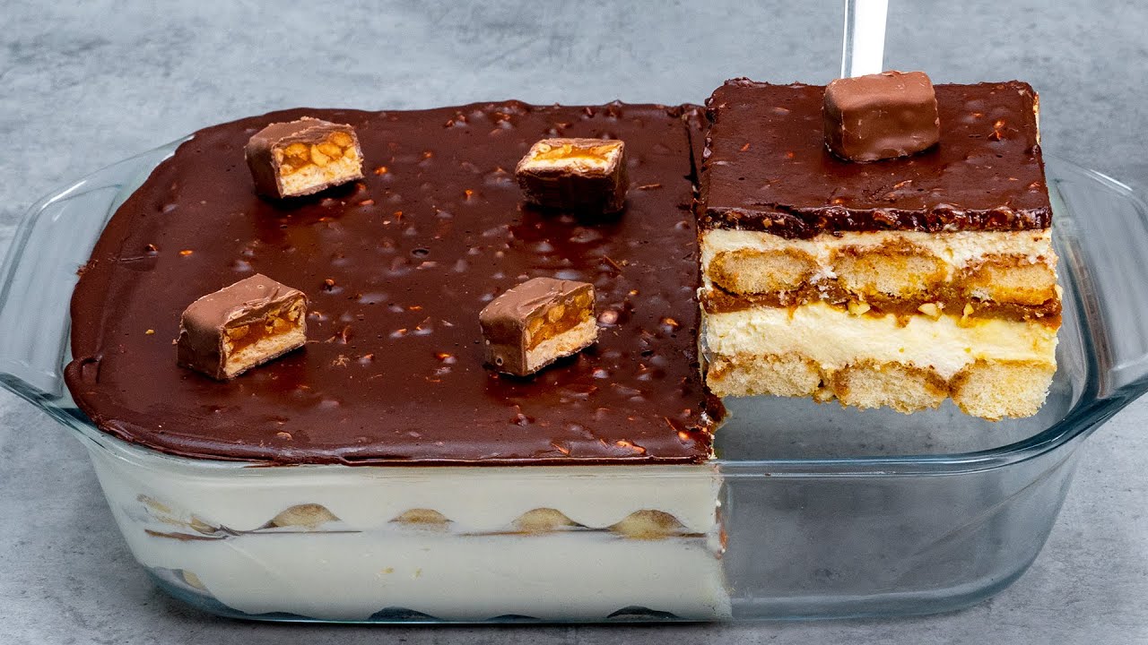 Сникерс и Тирамису! Торт 2 в 1, без выпечки